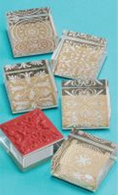 Crystal Backed Medallion Stamps x 6 designs
